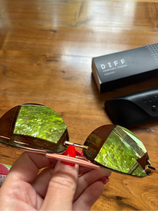 DIFF Pink & Gold TAHOE Mirrored Aviator Sunglasses main image 4